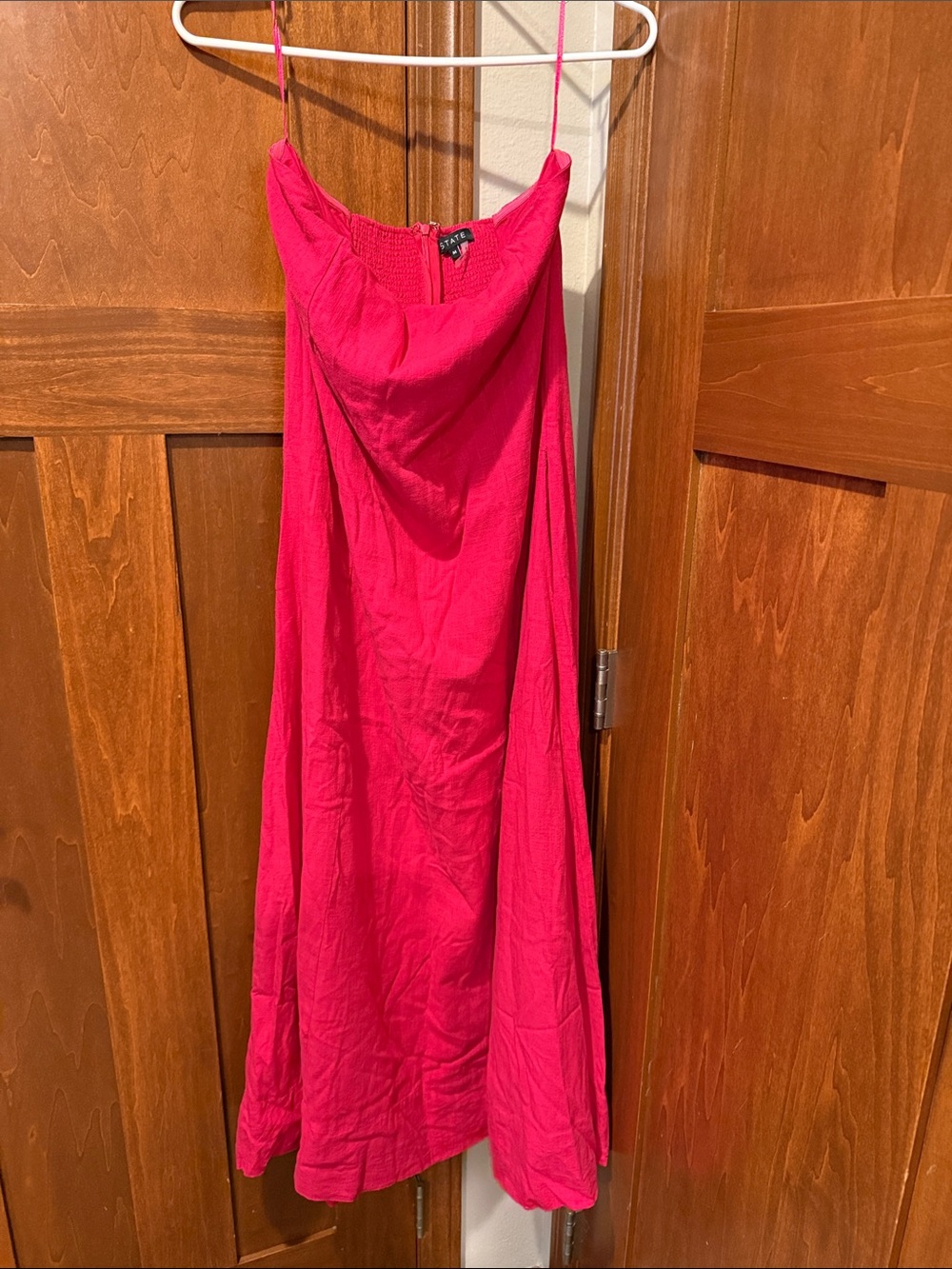 State Medium Hot Pink Strapless Sundress